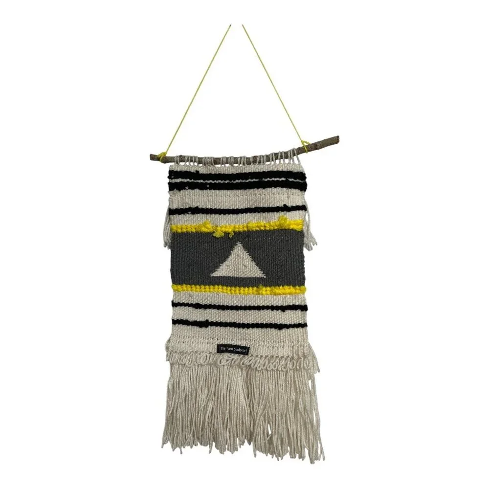 The Yarn Sculptor Handmade Woven Wall Hanging Boho Fringe Textile Art
